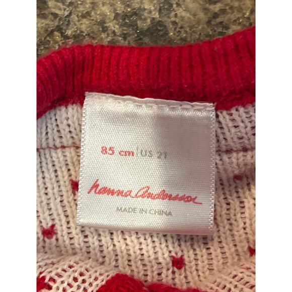 Hanna Andersson 2T Sno Happy Sweater Dress Red Nordic pattern Holiday Christmas - Picture 4 of 6